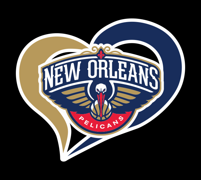 New Orleans Pelicans Heart Logo iron on paper